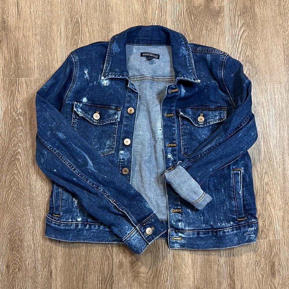 J.Crew Distressed Jean‎ Jacket Dark Wash Size Small